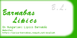 barnabas lipics business card